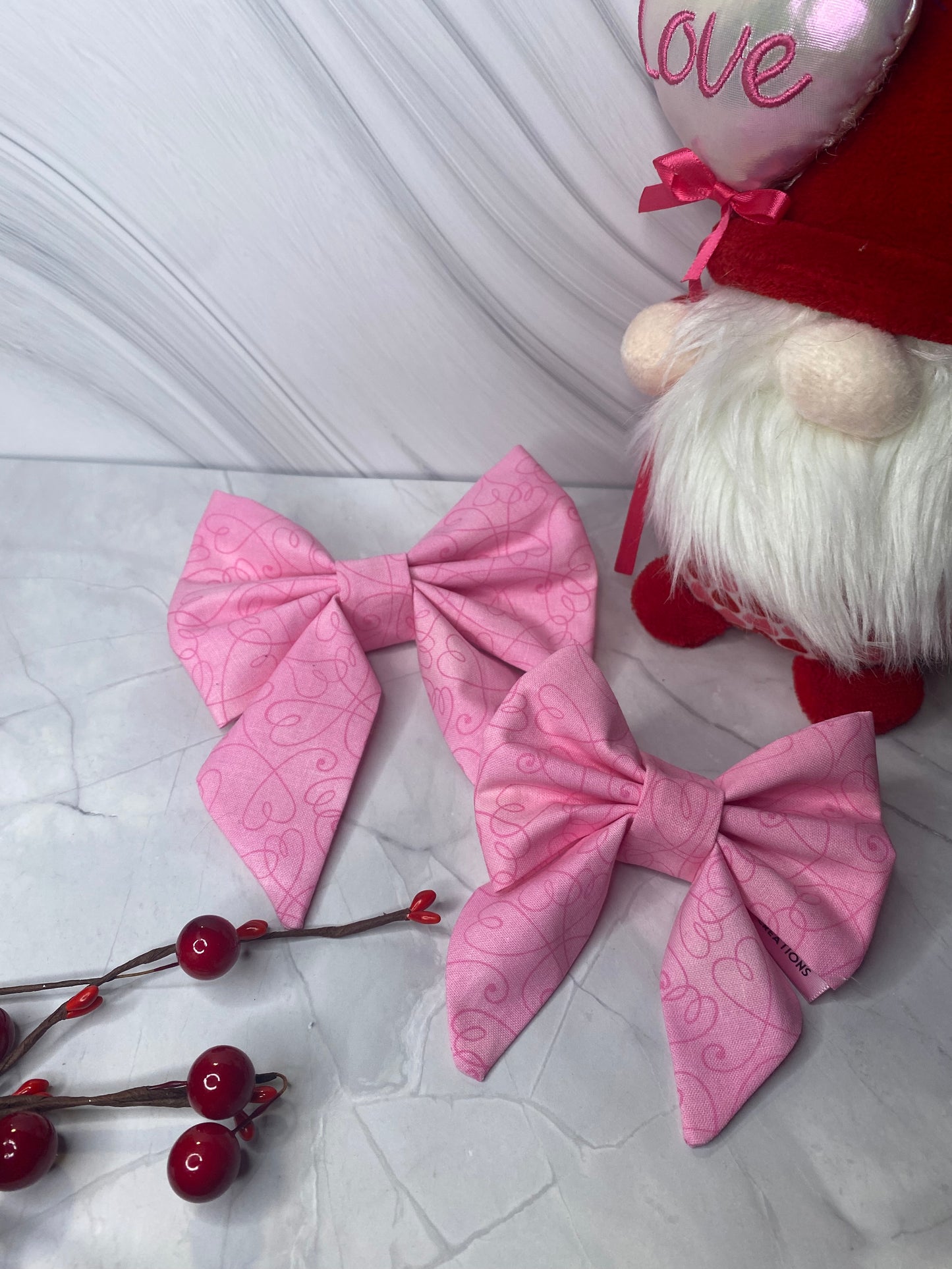 Pink Hearts Classic Sailor Bow