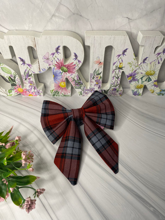 Plaid  Sailor Bow