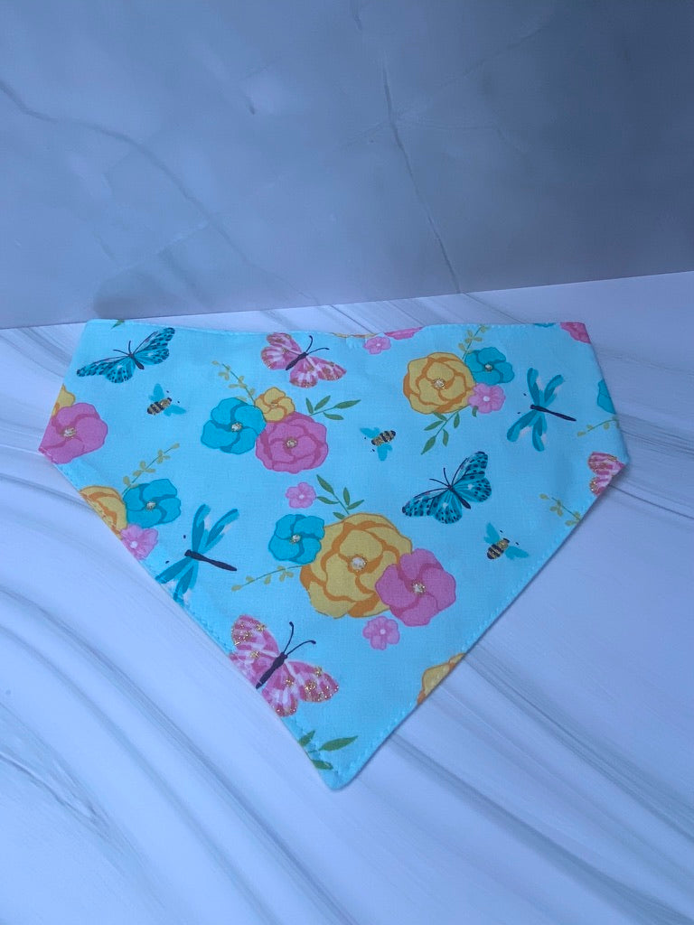 Butterflies & Dragonflies Reversible Pet Bandana