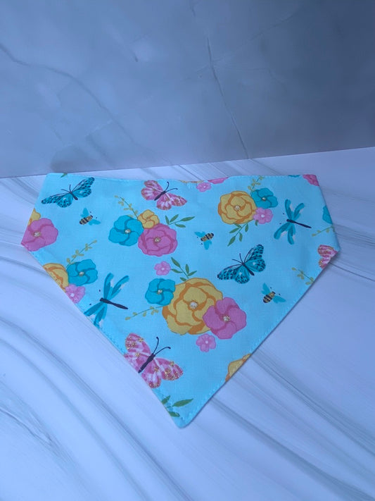 Butterflies & Dragonflies Reversible Pet Bandana