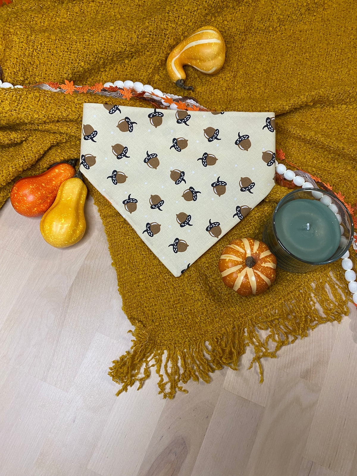 Acorns a Plenty Reversible Pet Bandana