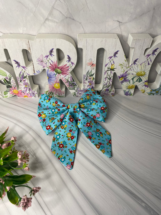 Blue Flower  Sailor Bow