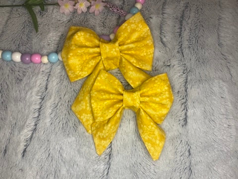 Yellow Honeycomb Sailor Bow