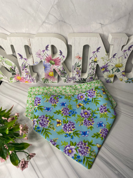 Spring Flowers Reversible Pet Bandana