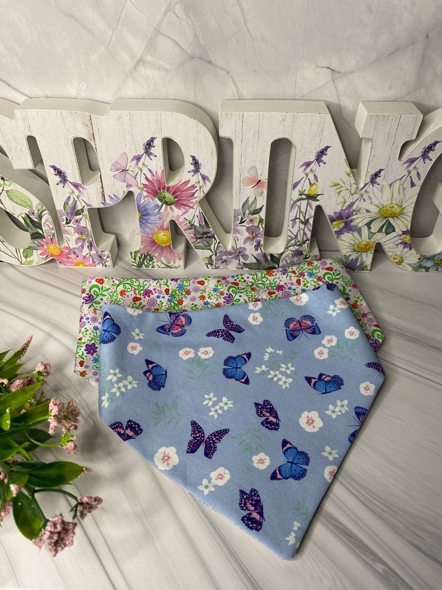 Butterflies Reversible Pet Bandana