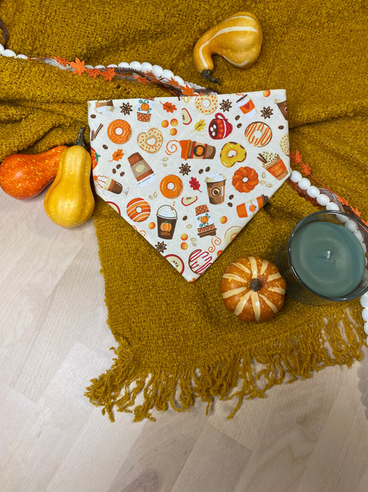 Pumpkin Spice Reversible Pet Bandana