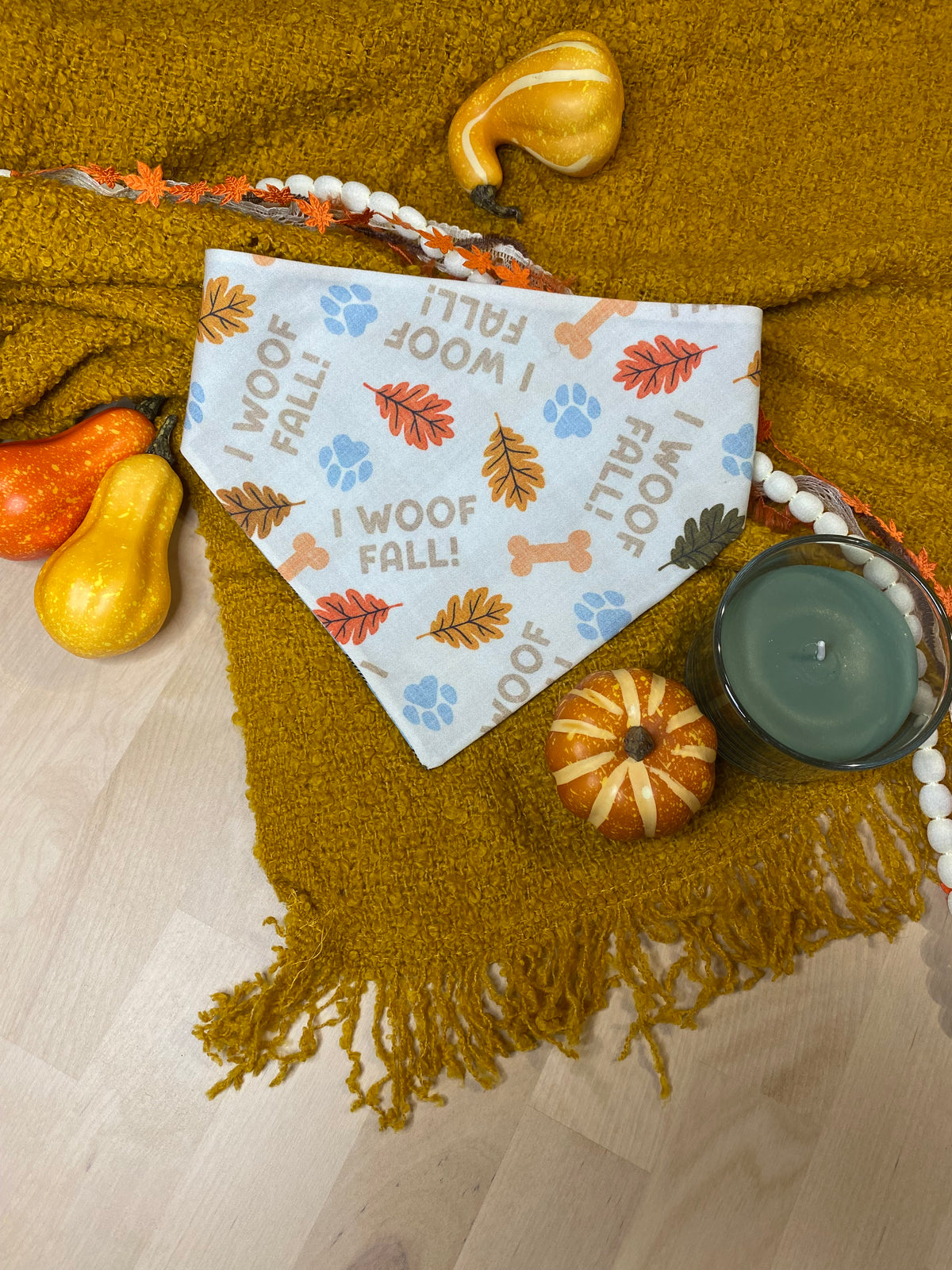 I Woof Fall  Reversible Pet Bandana