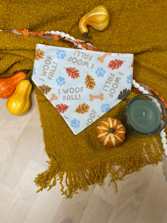 I Woof Fall  Reversible Pet Bandana