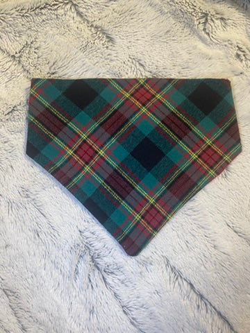 Plaid Pet Fleece Bandana