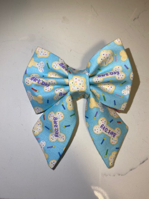 Blue Barkday Sailor Bow